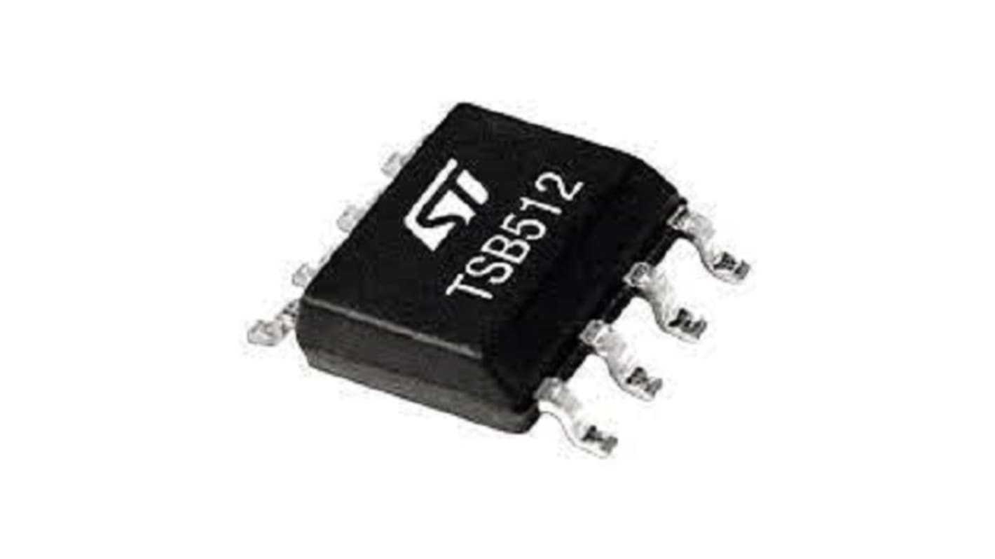 TSB512IST STMicroelectronics, 2-Channel Differential Amplifier 6MHz Rail to Rail Input/Output 8-Pin MiniSO8