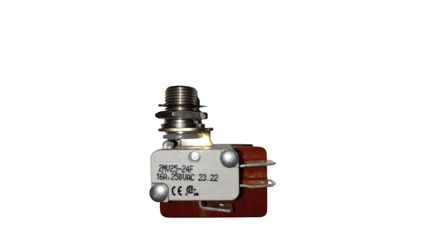 RS PRO Momentary Microswitch, Quick Connect Terminal, 16A @ 250V ac, DPDT, IP40