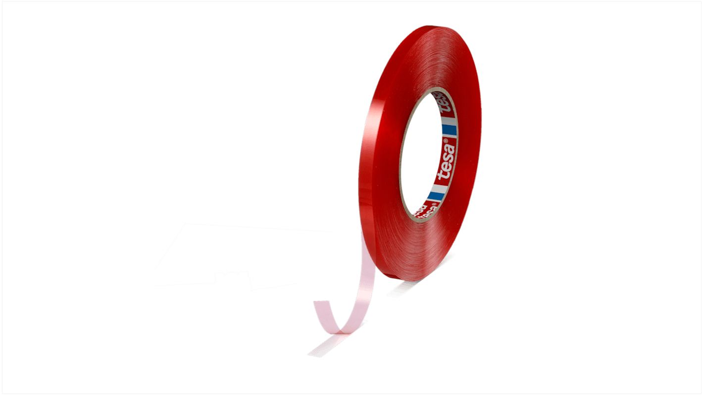 Tesa Transparent Double Sided Adhesive Tape, 50m x 9mm x 0.205mm