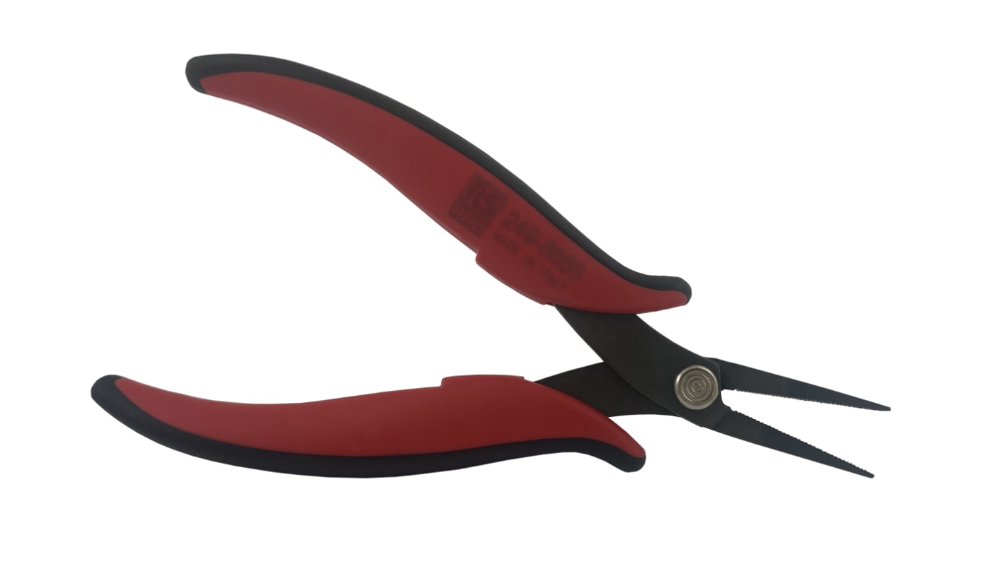 RS PRO Long Nose Pliers, 160 mm Overall, Straight Tip, 28mm Jaw