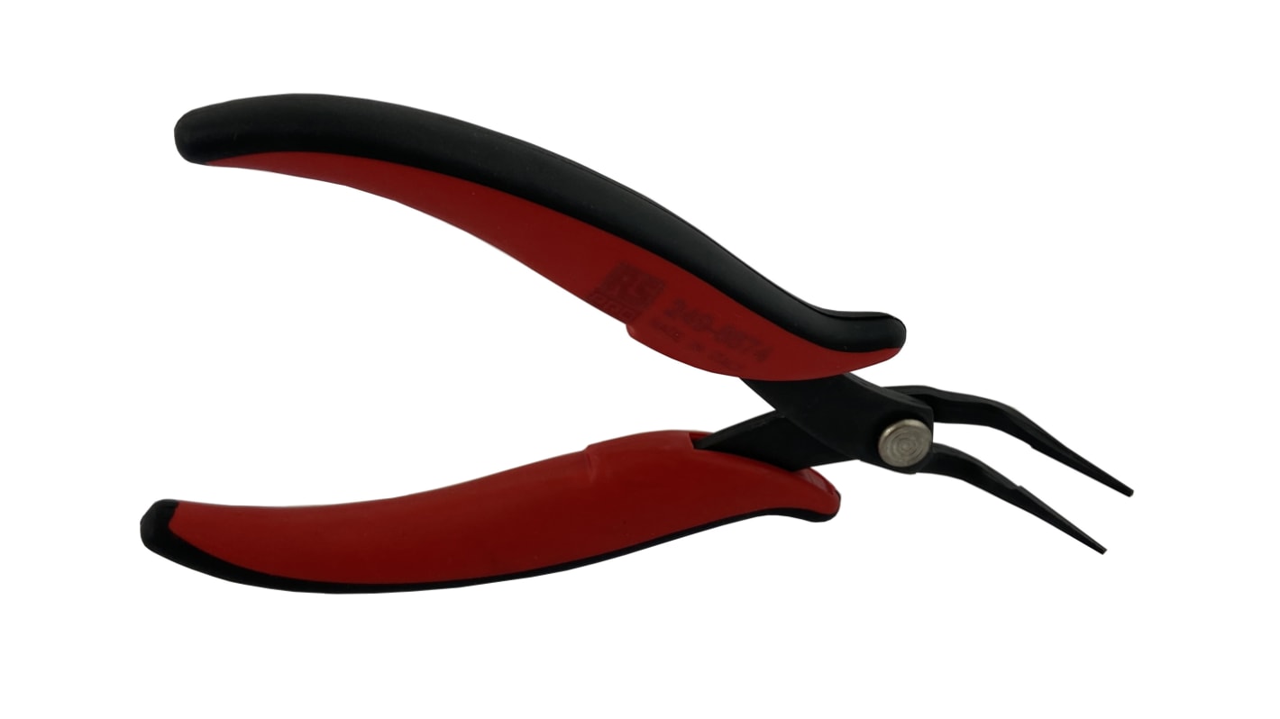 RS PRO Round Nose Pliers, 152 mm Overall, Bent Tip, 16mm Jaw