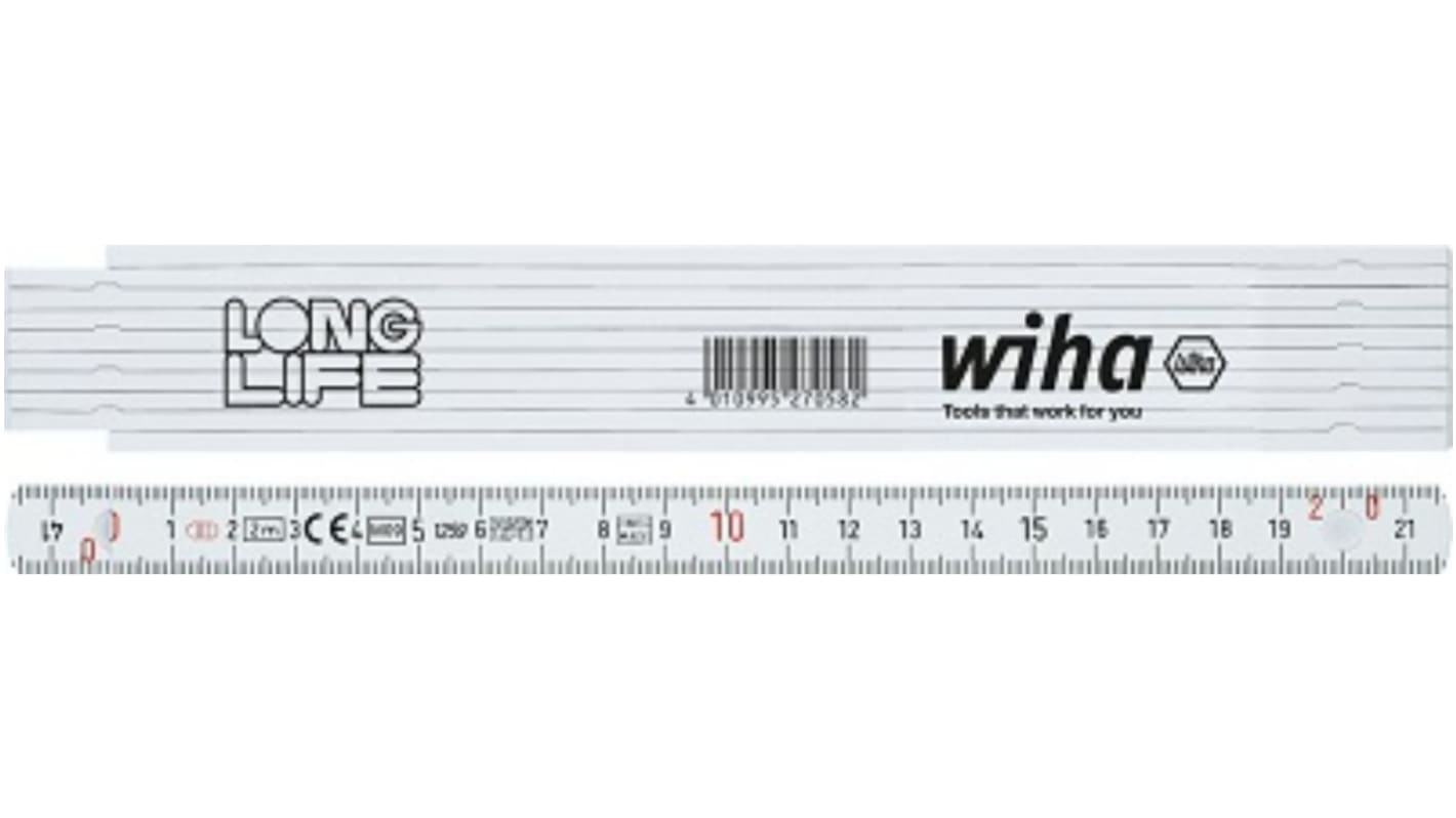 Wiha 2m Glass Fiber Reinforced Polyamide Imperial Folding Ruler