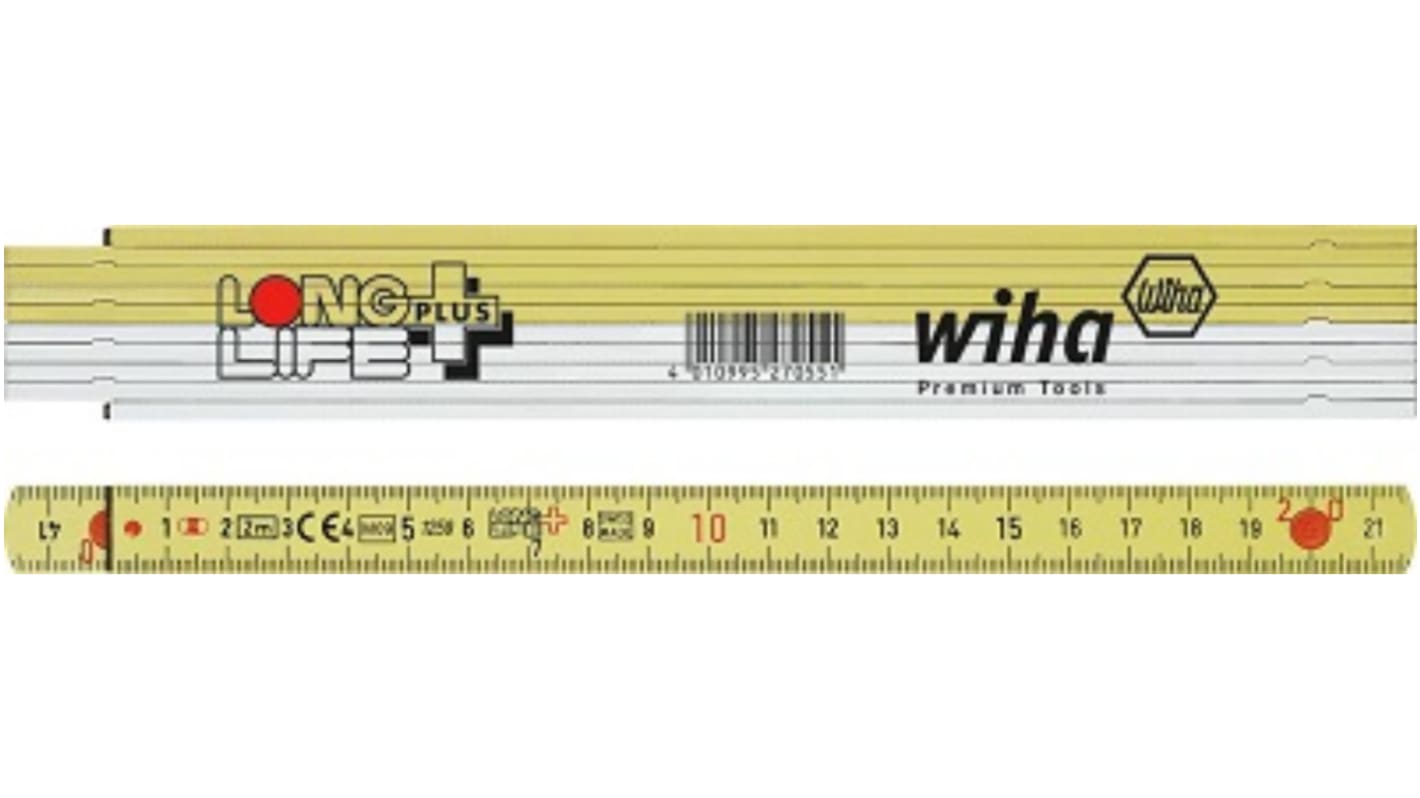 Wiha 2m Glass Fiber Reinforced Polyamide Imperial Folding Ruler