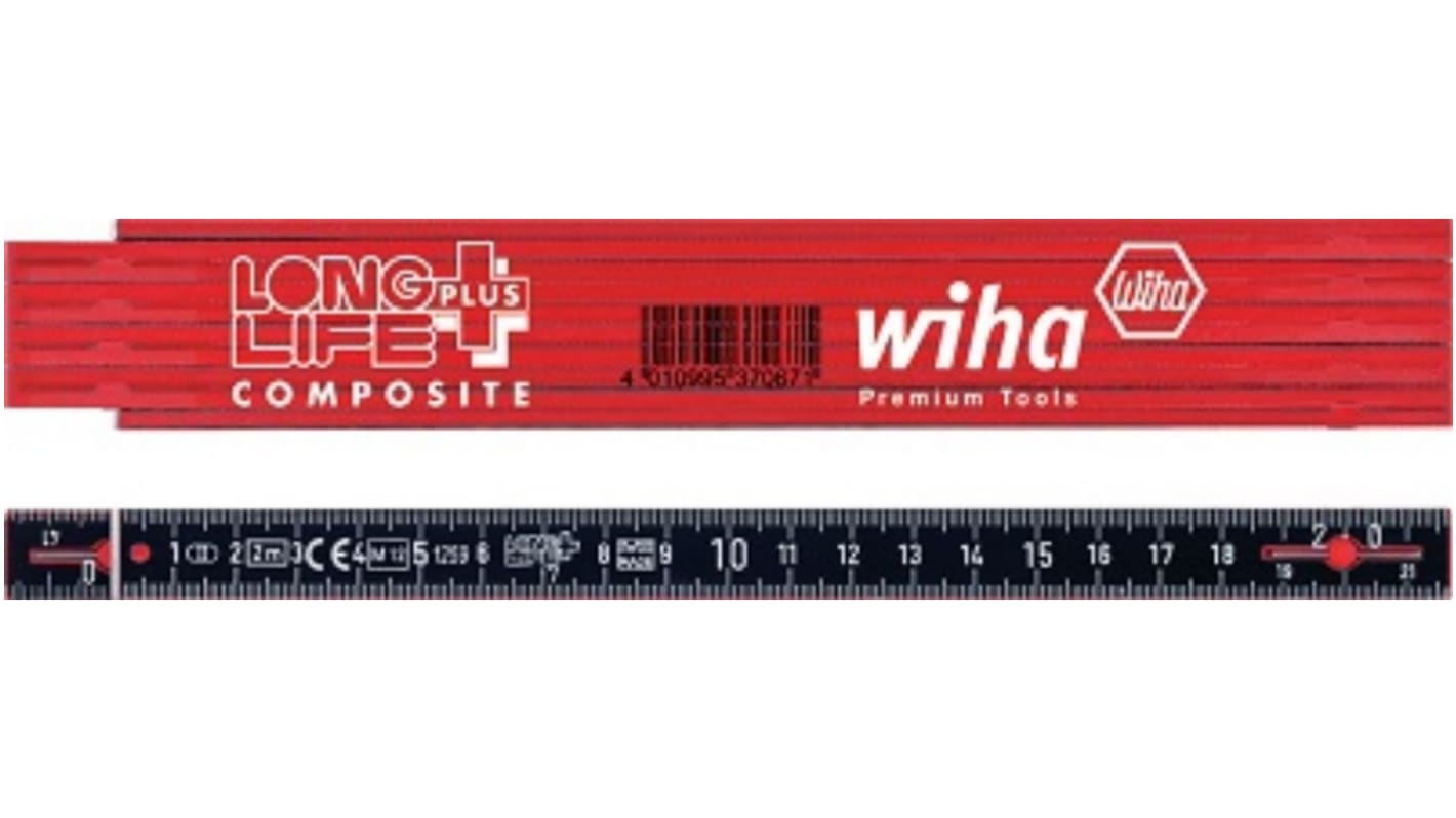 Wiha 2m Glass Fiber Reinforced Polyamide Imperial Folding Ruler