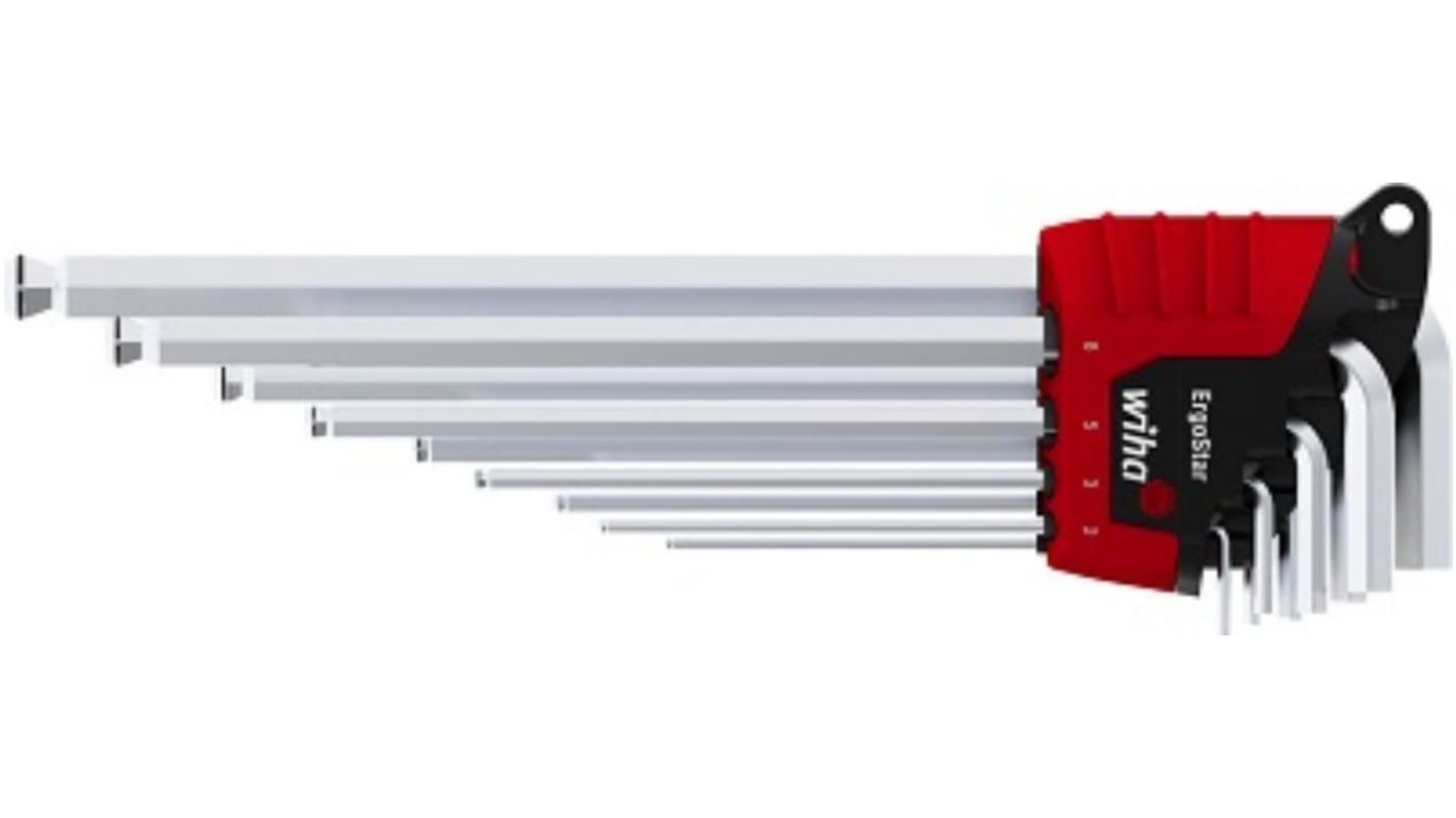 37351 Wiha 10 piece L Shape Metric Hex Key Set 1.5 10mm RS