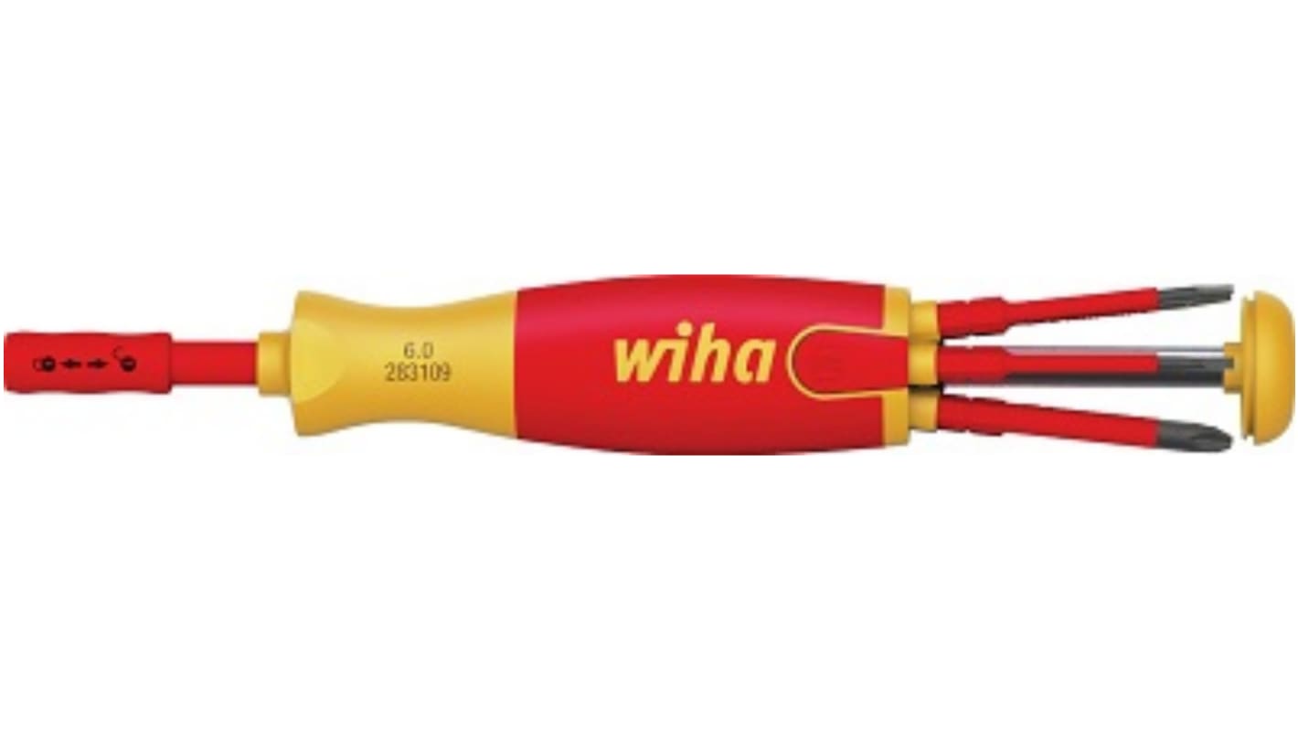 Wiha Phillips; Slotted Interchangeable Insulated Screwdriver Set, 6-Piece, ESD-Safe