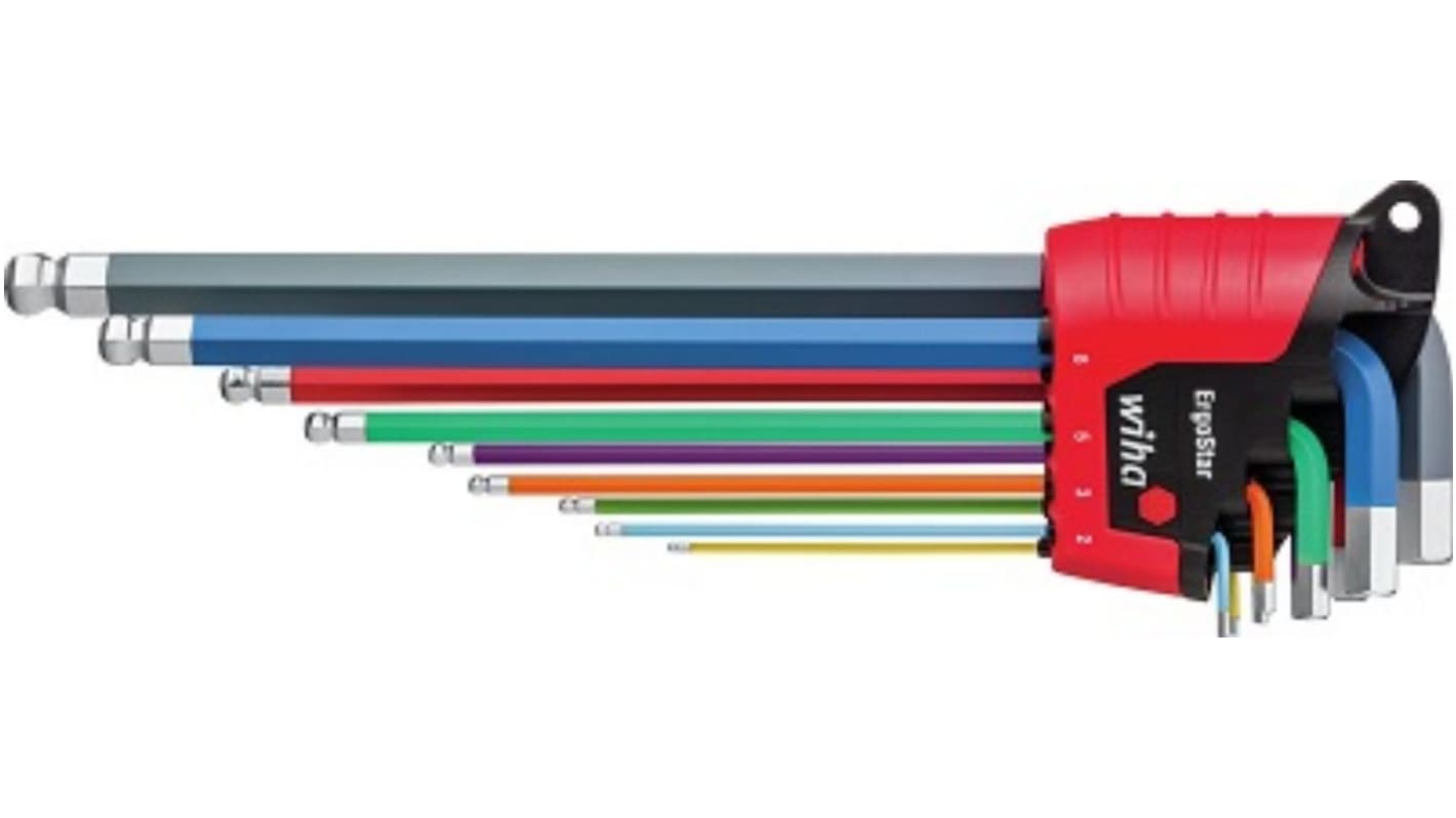 Wiha 10 piece L Shape Metric Hex Key Set, 1.5 → 10mm