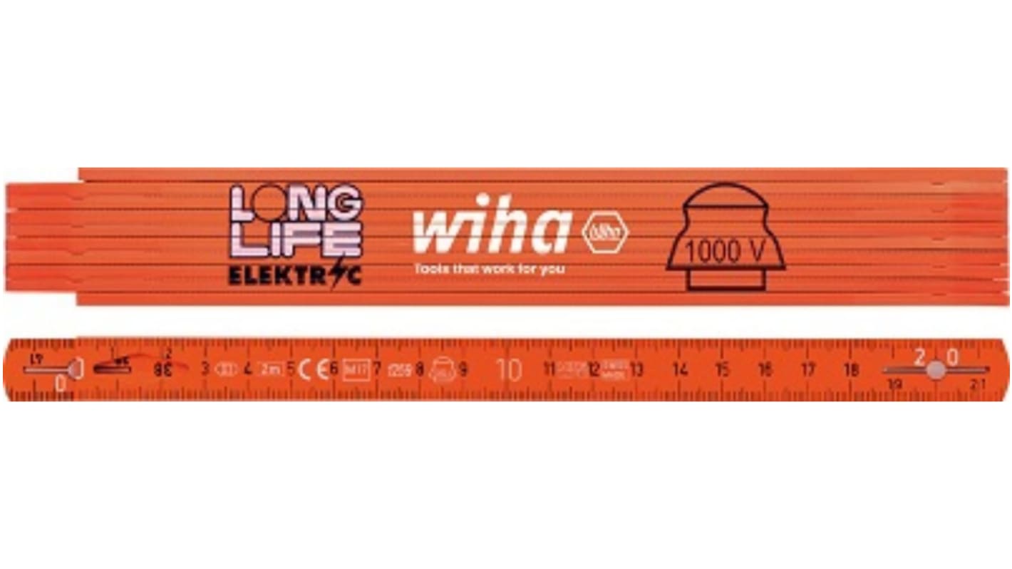 Wiha 2m Glass Fiber Reinforced Polyamide Metric Folding Ruler