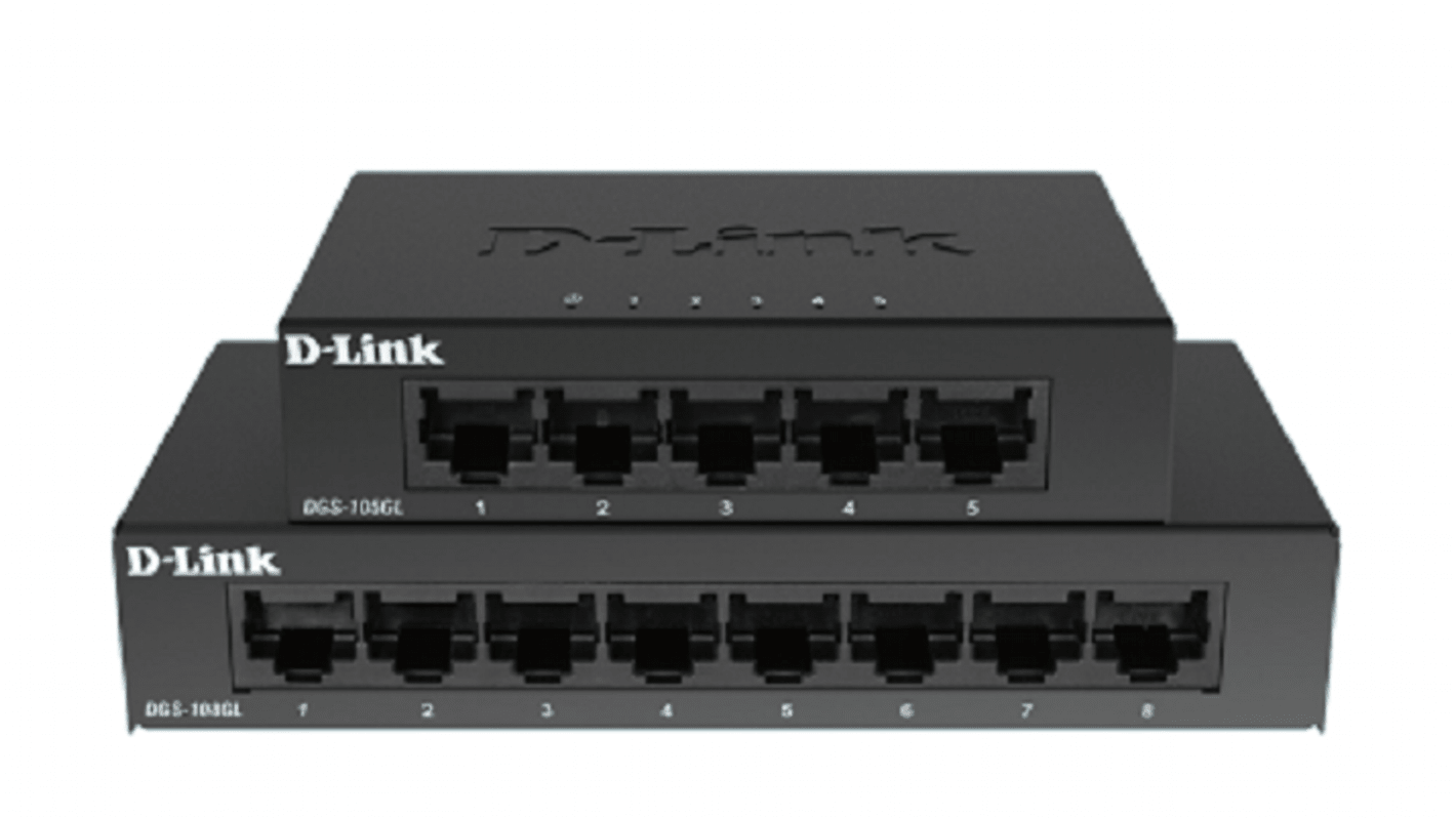 D-Link 8-Port Gigabit Unmanaged Desktop Switch DGS-105, Unmanaged 8 Port Gigabit Switch, UK