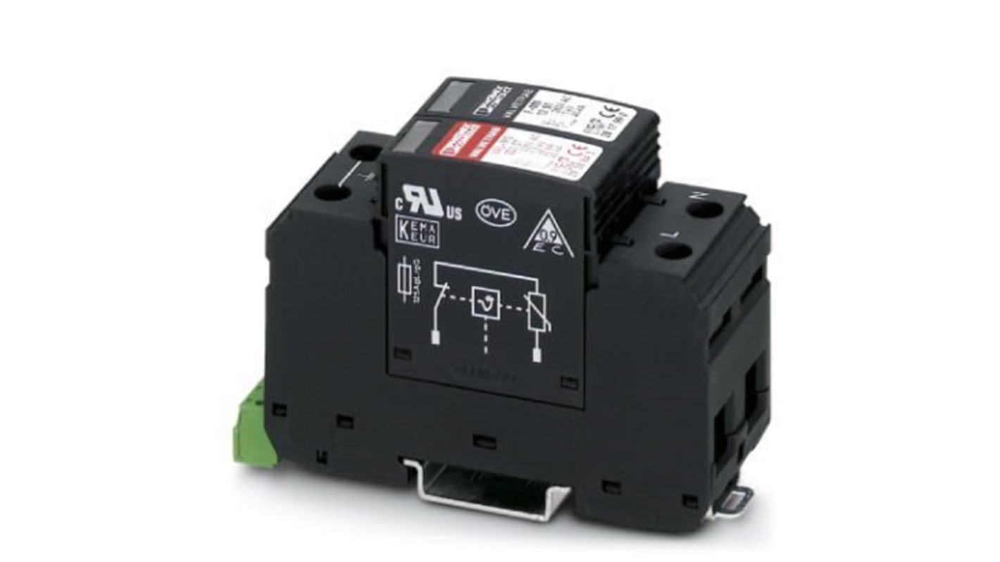 Phoenix Contact Single Phase Surge Arrester, 40kA, = 1.5kV, DIN Rail Mount