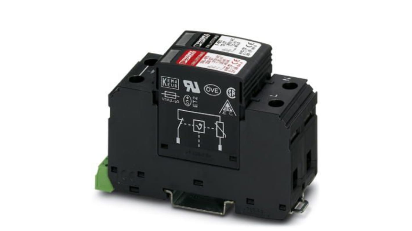 Phoenix Contact Single Phase Surge Arrester, 40kA, = 1.5kV, DIN Rail Mount