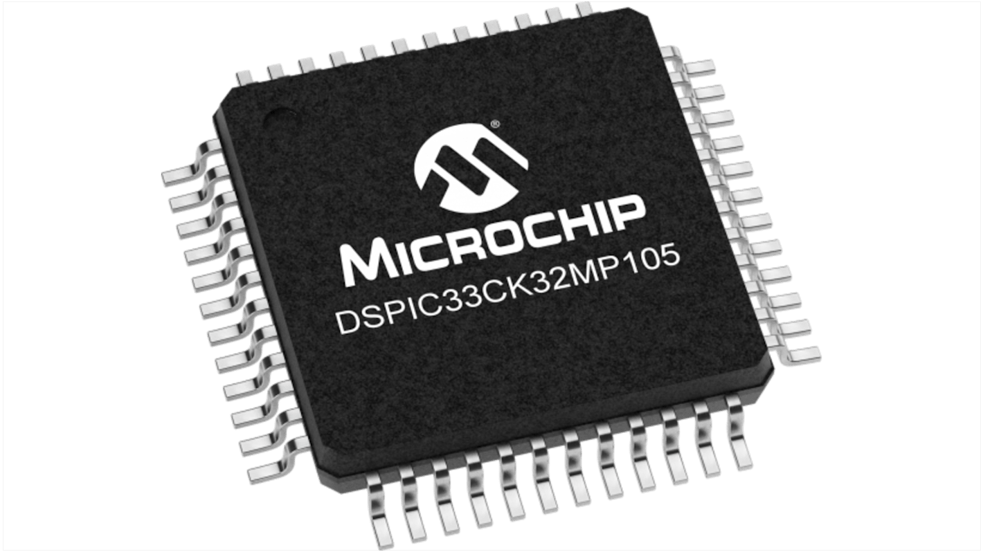 Microcontrolador Microchip dsPIC33CK32MP105-I/PT, núcleo dsPIC, TQFP de 48 pines