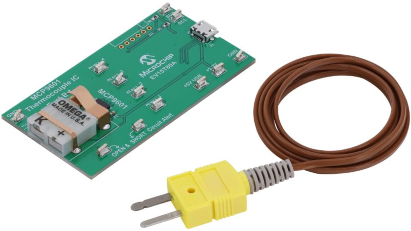 Termočlánkový snímač, klasifikace: Vyhodnocovací deska, pro použití s: MCP9601 MCP9601 Evaluation Board EV15T80A,