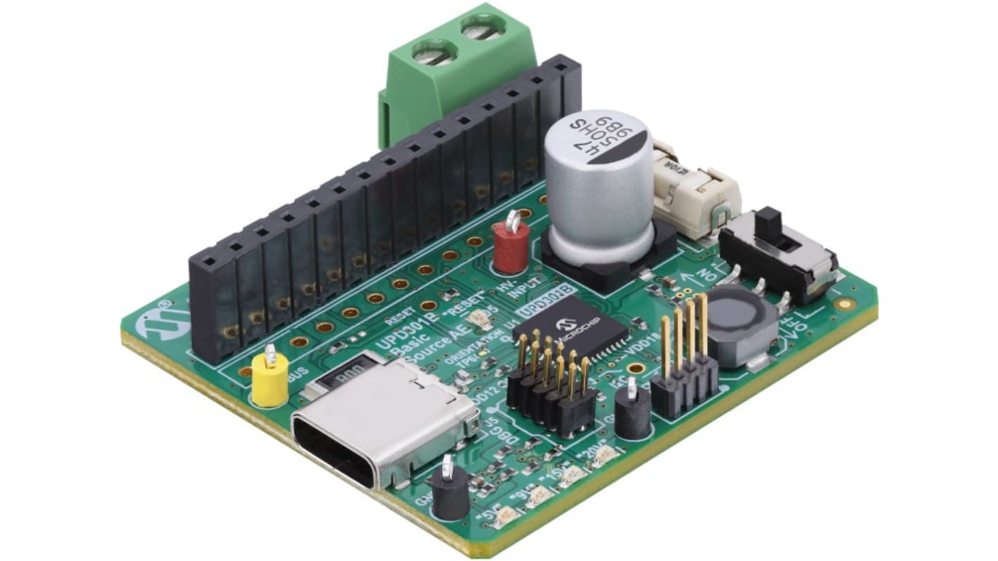 Microchip USB-C Basic Source Adapter Evaluation Kit, USB电源控制器 评估套件