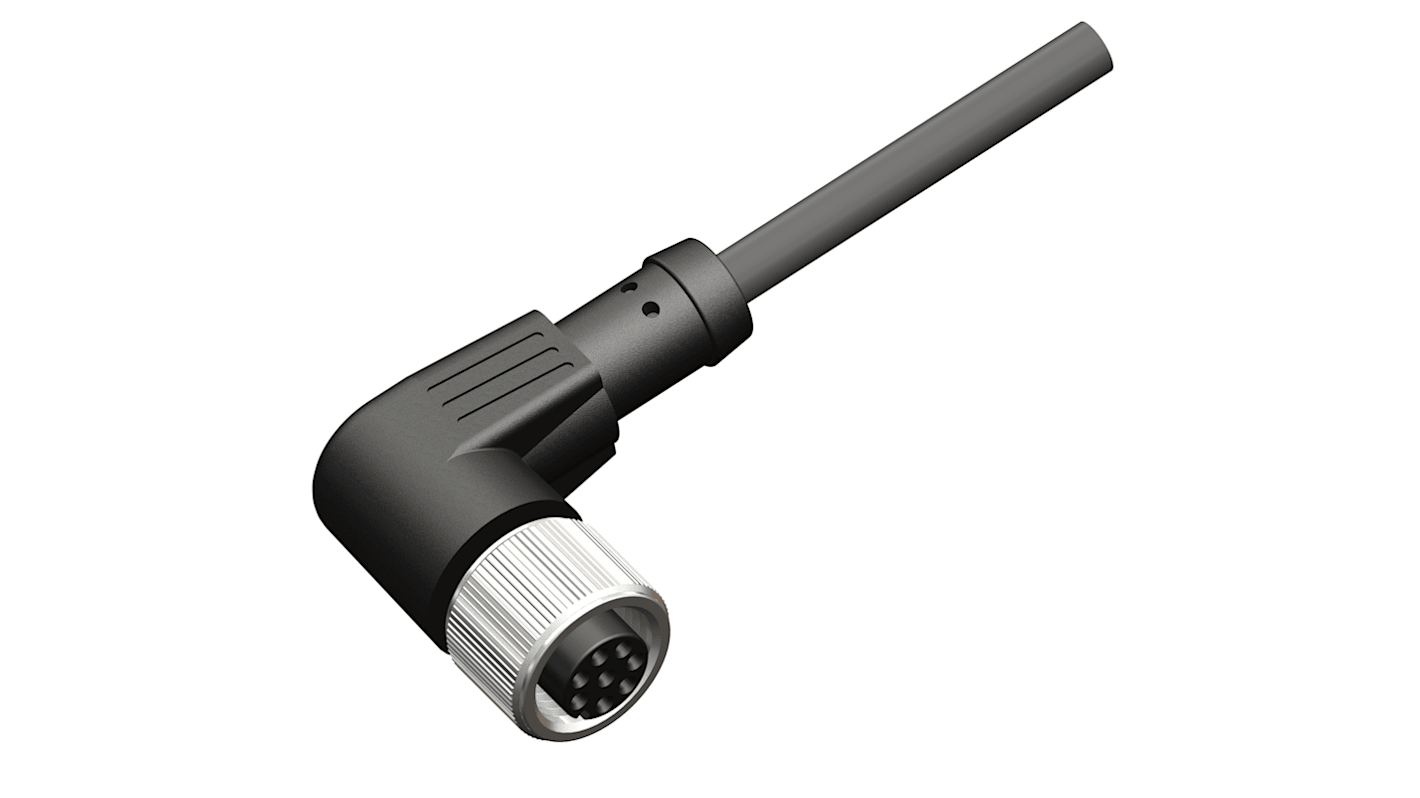 RS PRO Right Angle Female M12 to Unterminated Sensor Actuator Cable, 2m