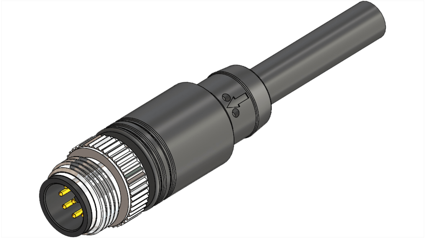 RS PRO Straight Male M12 to Unterminated Sensor Actuator Cable, 10m