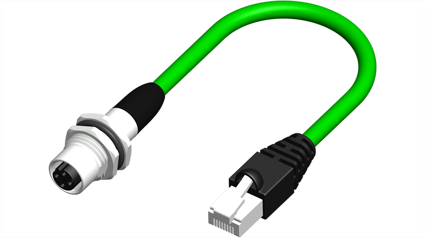 Kabel Ethernet Cat5e długość 500mm Z zakończeniem RS PRO PVC średnica 6.5mm