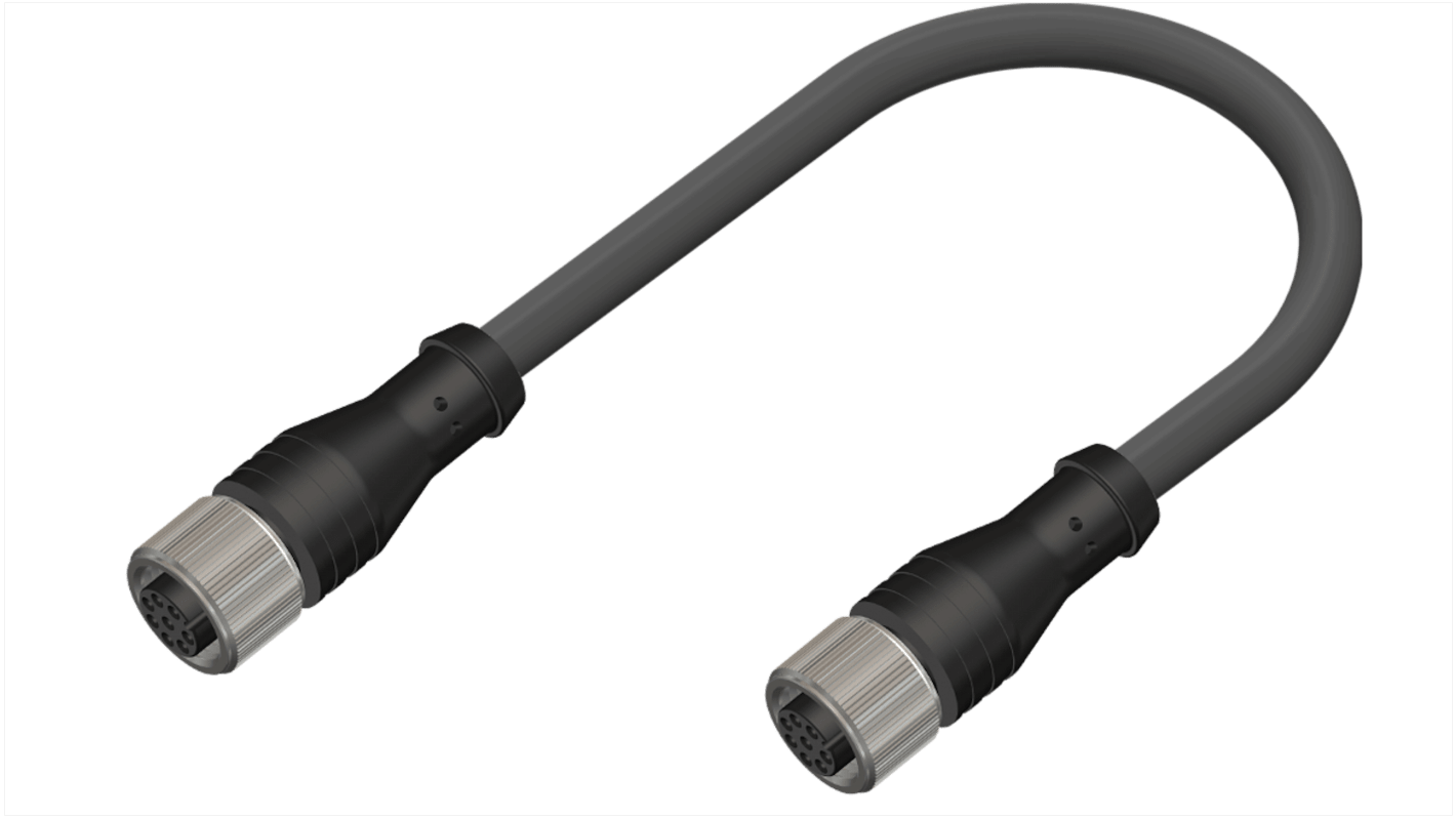 RS PRO Straight Female M12 to Straight Female M12 Sensor Actuator Cable, 5m