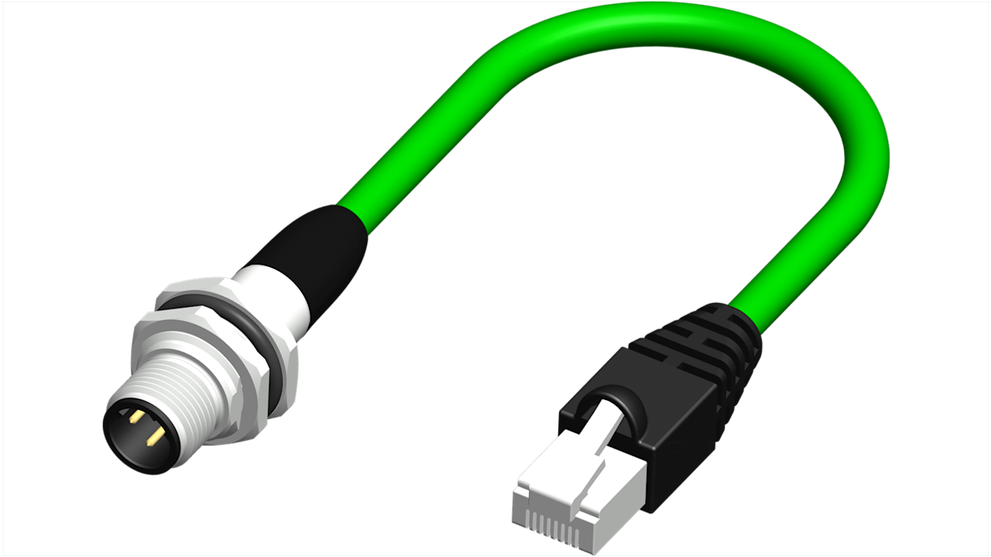 Kabel Ethernet Cat5e długość 0.5m Z zakończeniem RS PRO PVC średnica 6.5mm