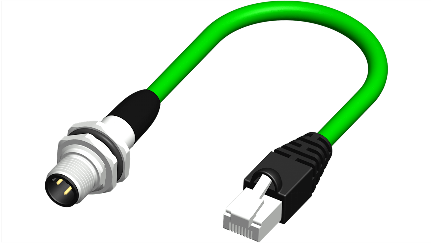 Cable Ethernet Cat5e apantallado RS PRO de color Verde, long. 0.5m, funda de PVC