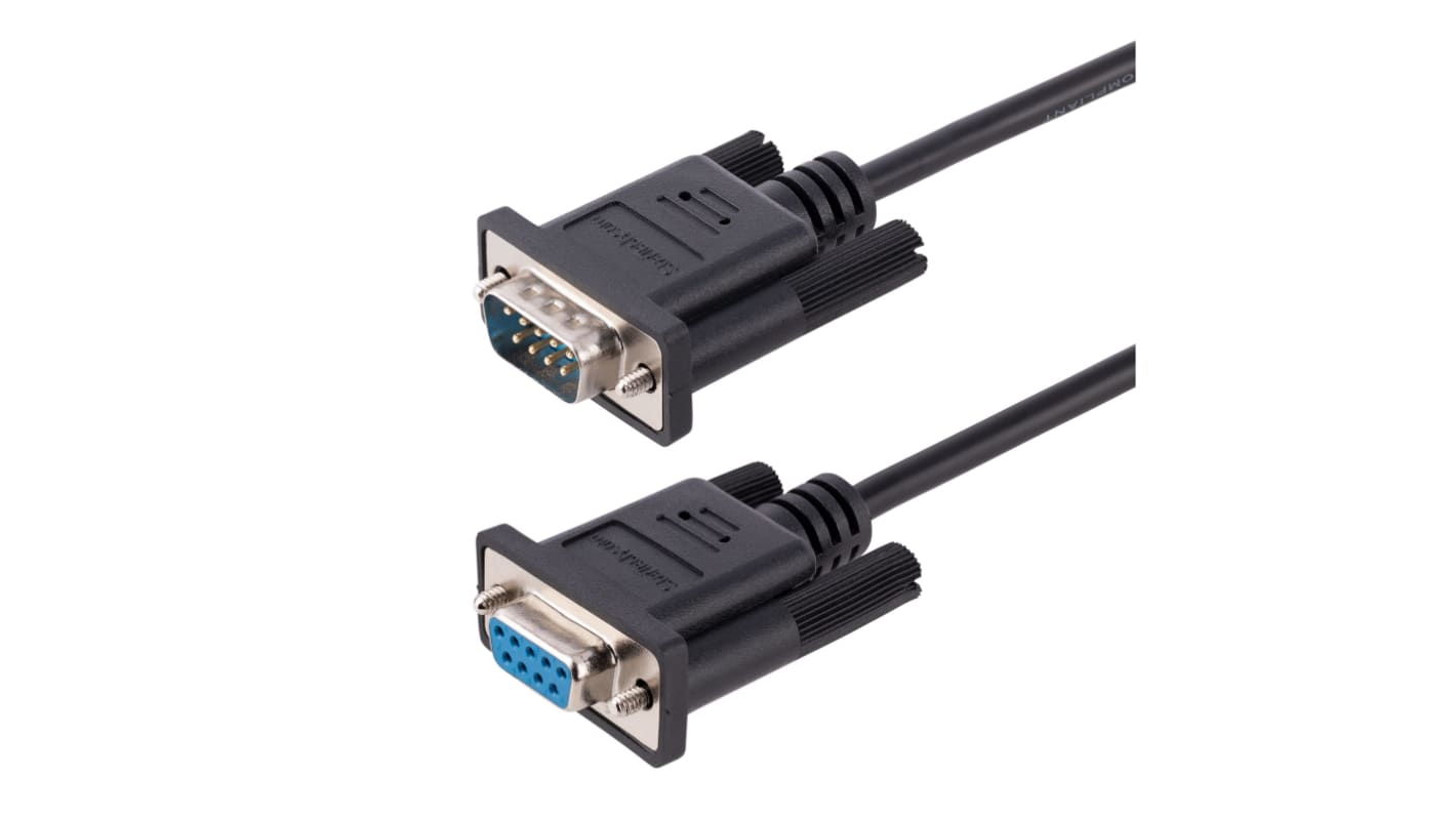 StarTech.com Female 9 Pin D-sub to Male 9 Pin D-sub Serial Cable, 3m PVC