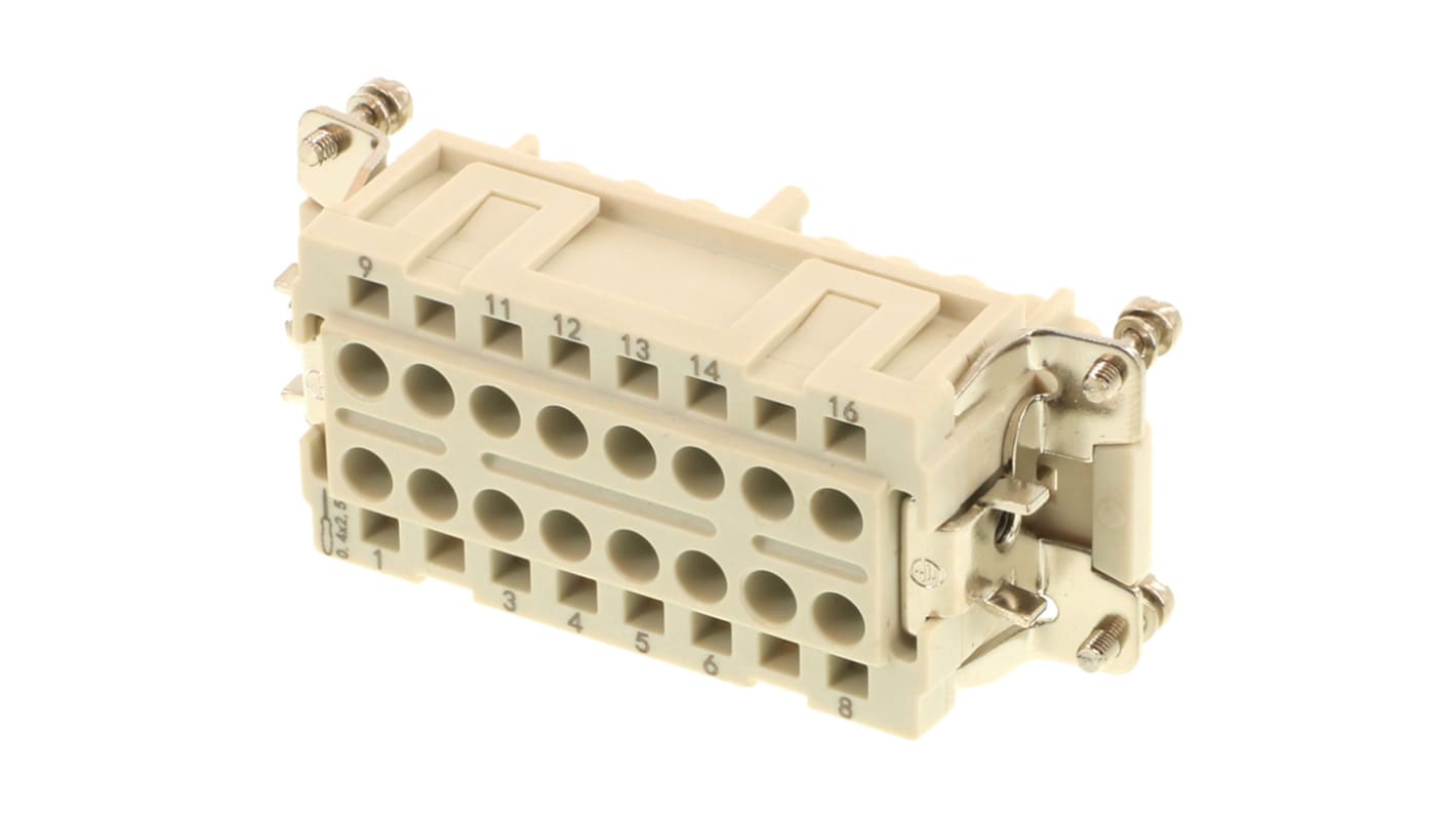 Molex 93601 Robustes Power Steckverbinder-Modul, 16-polig 16A Buchse, Federanschlussklemmen-Einsatz für Elektronische