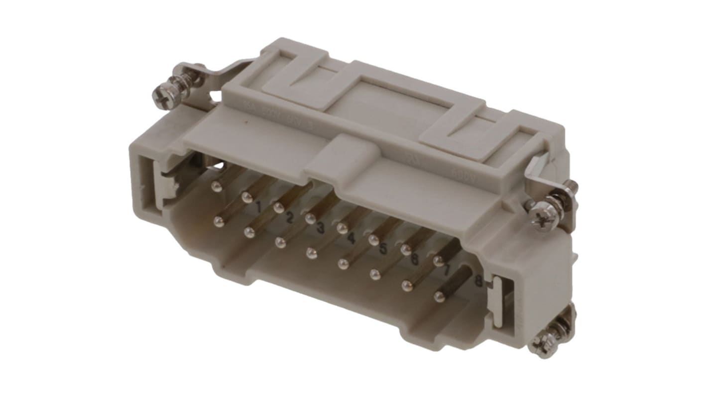 Molex Heavy Duty Power Connector Module, 16A, Male, Copper Alloy Series, 16 Contacts