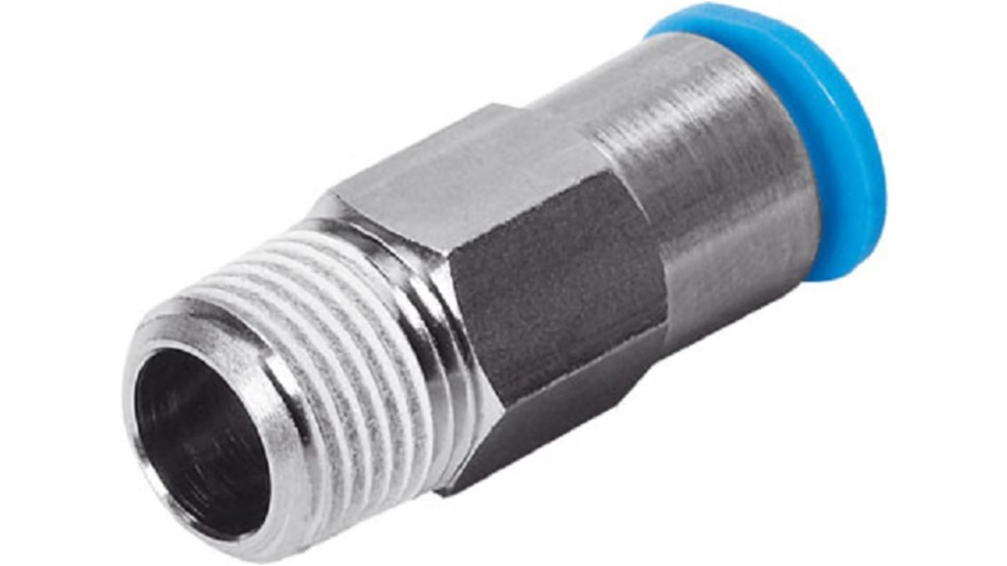 Festo QSK Series Push-in Fitting, R 1/4 Male to Push In 8 mm, Threaded-to-Tube Connection Style, 153423