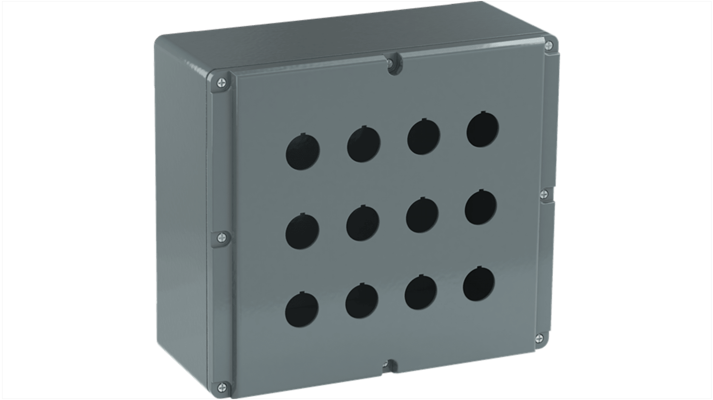 ABB Grey Aluminium Modular Metal Push Button Enclosure - 12 Hole