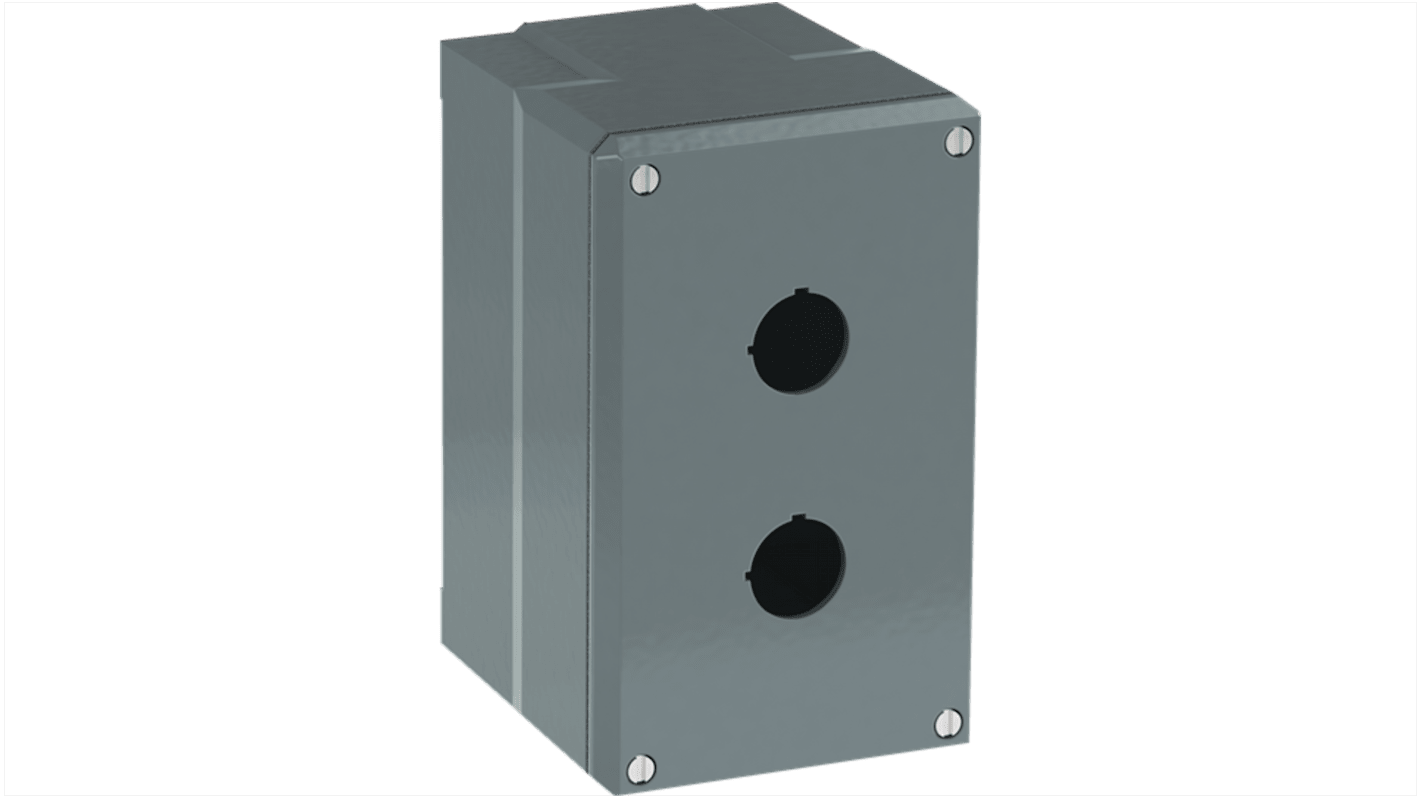 ABB Grey Aluminium Modular Metal Push Button Enclosure - 2 Hole