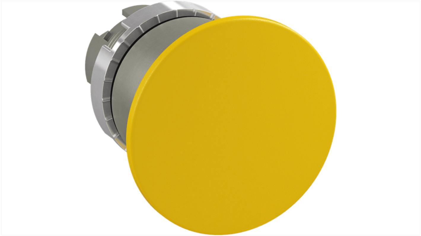 Pulsador ABB serie 1SFA1, Ø 40mm, de color Amarillo, tipo seta, Momentáneo