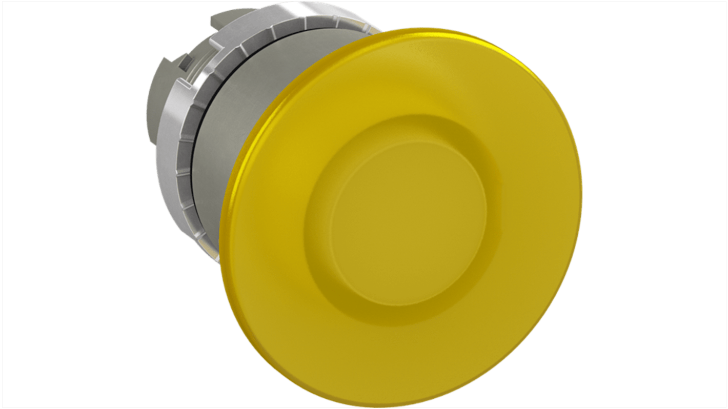 Pulsador ABB serie 1SFA1, Ø 40mm, de color Amarillo, tipo seta, Momentáneo