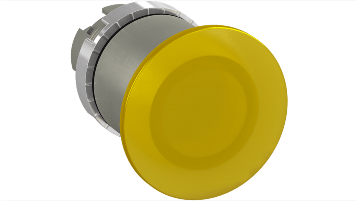 Pulsador ABB serie 1SFA1, Ø 40mm, de color Amarillo, tipo seta, Mantenido