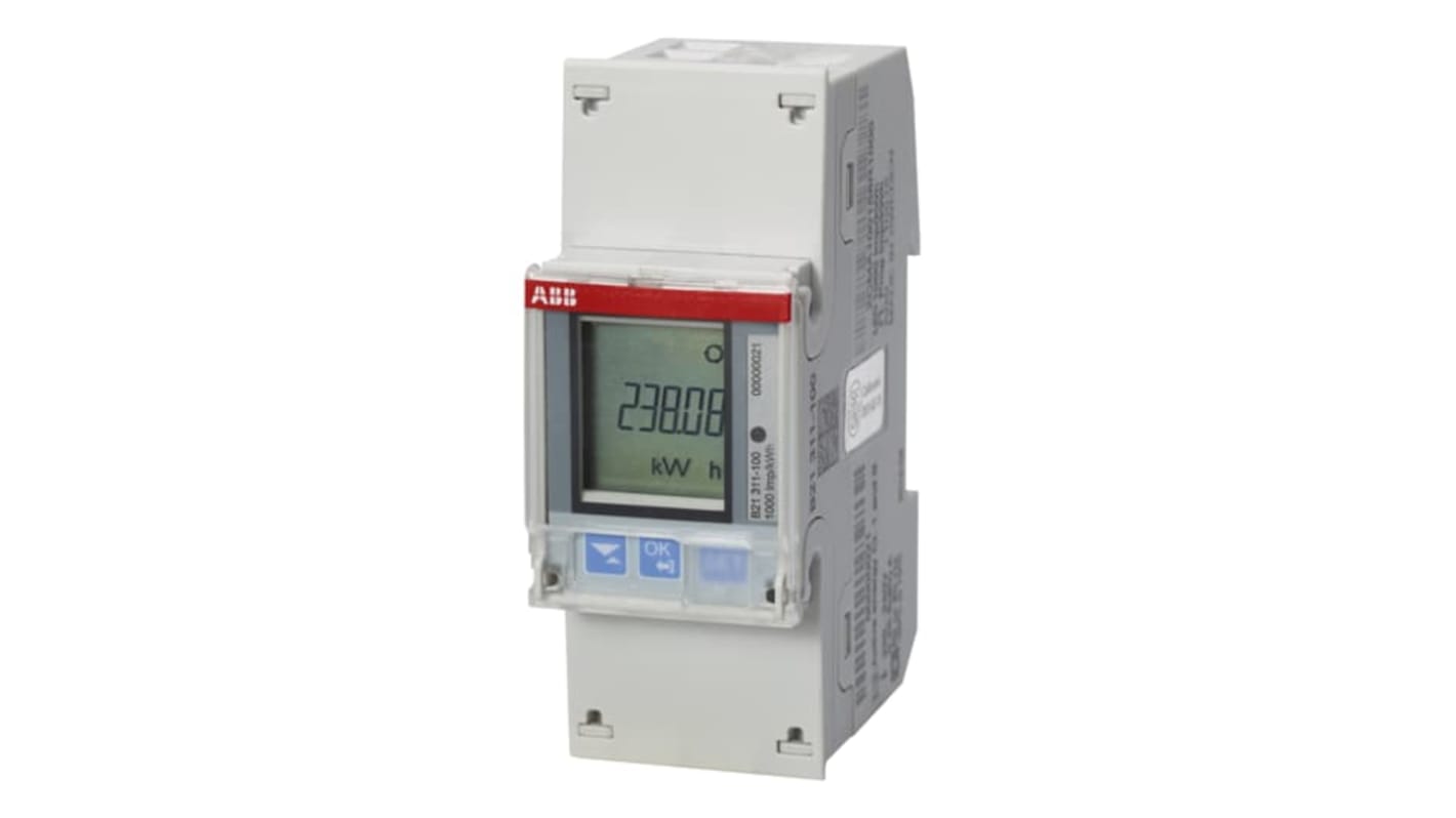 Medidor de energía ABB serie B21, display LCD, con 6 dígitos, 1 fase