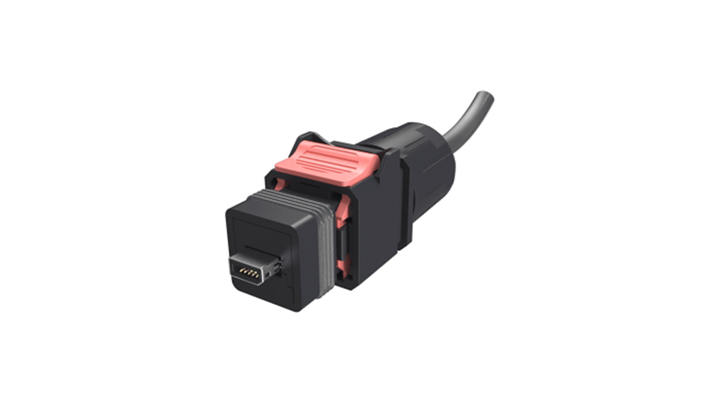 Câble Ethernet Amphenol Communications Solutions catégorie 6a, Blindé, Noir, Longueur 1m, , avec connecteur