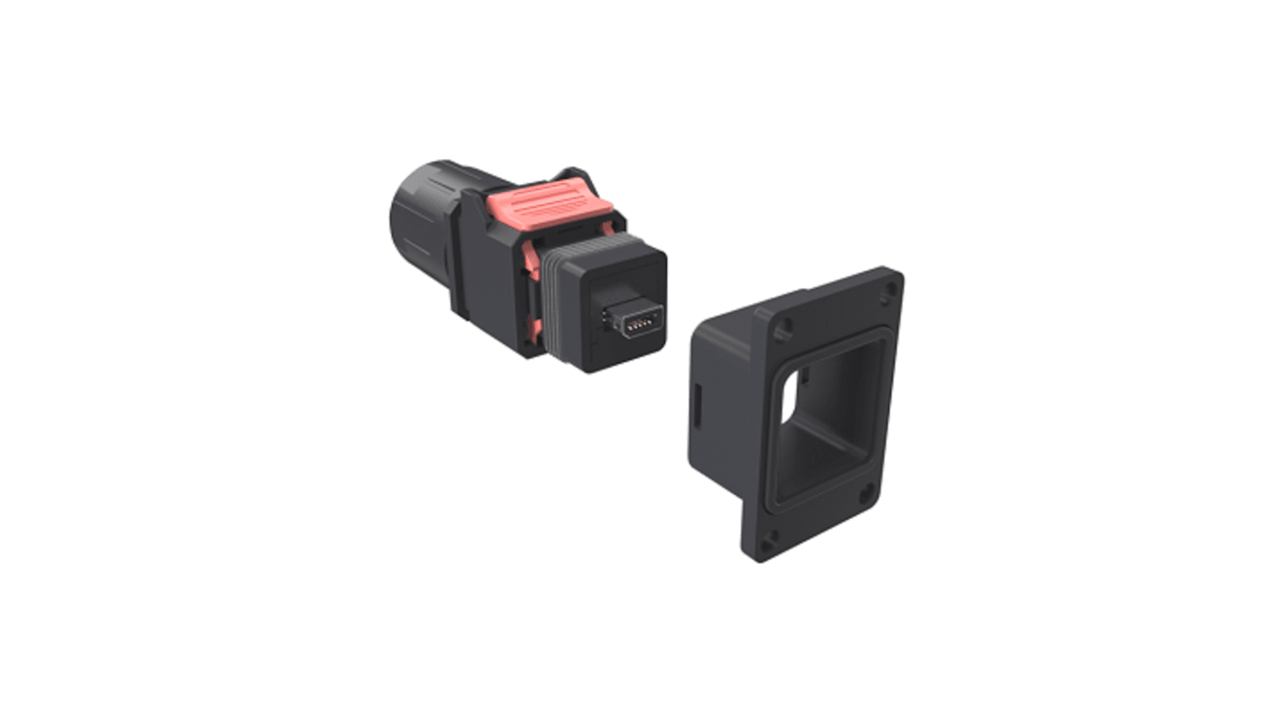 Conector macho en miniatura de E/S Amphenol Communications Solutions serie NDH series Montaje aéreo (en línea)