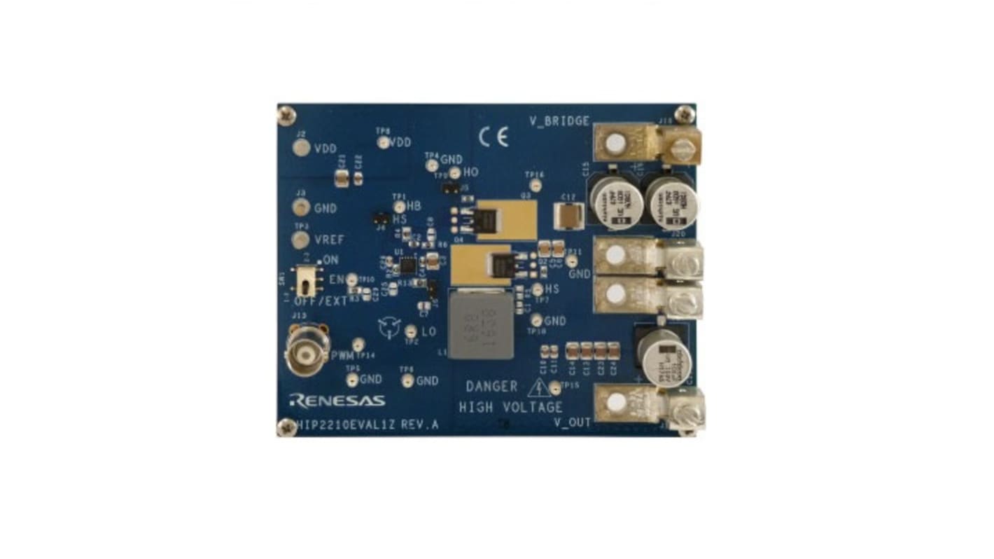 Renesas Electronics 評価ボード, 開発キット, ハーフブリッジドライバ, HIP2210 用, HIP2210EVAL1Z