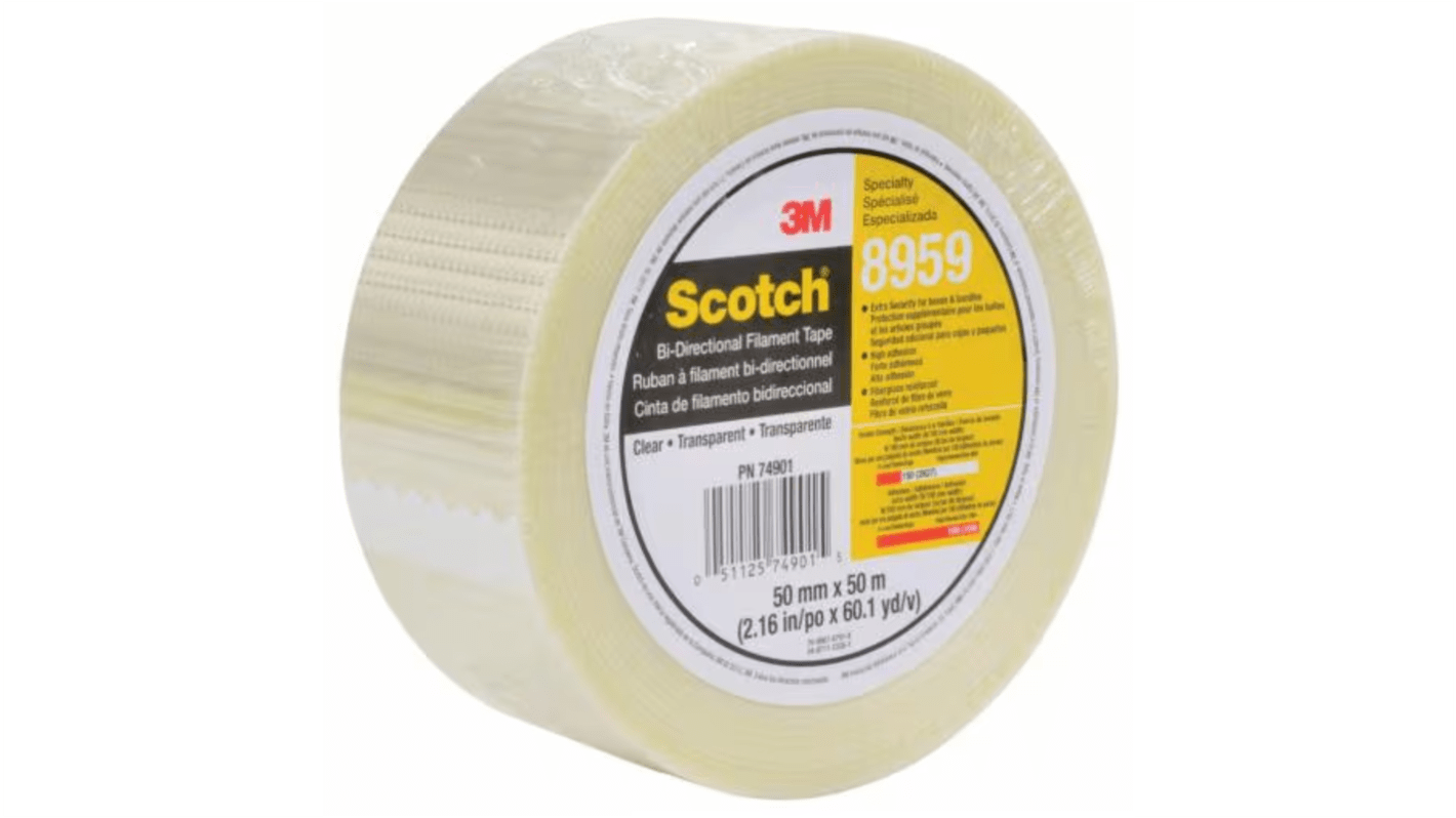 3M SCOTCH 8959 Transparent Packing Tape, 50m x 50mm
