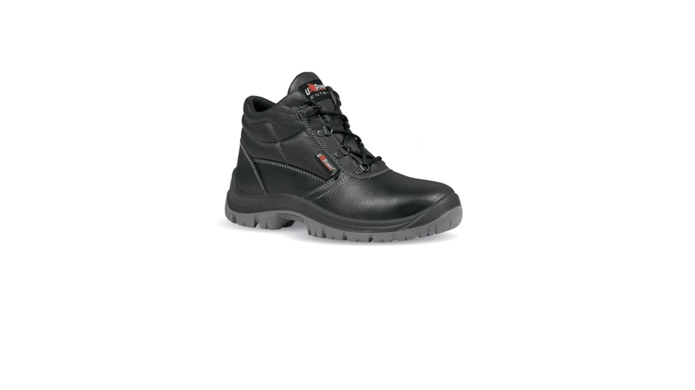 UPower Black Steel Toe Capped Unisex Safety Boot, UK 3, EU 36
