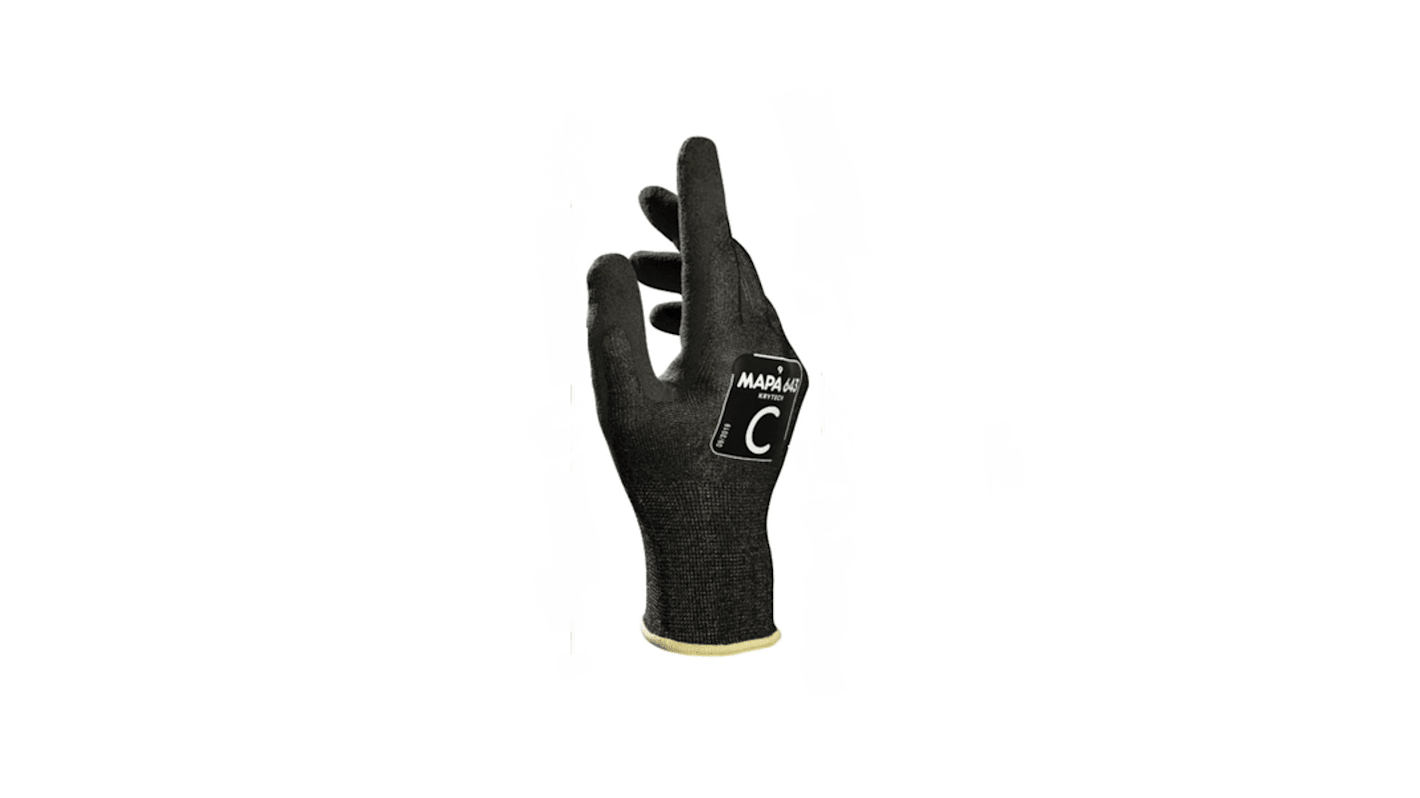 Mapa KRYTECH 643 Black HHPE, Polyamide, Spandex Cut Resistant Gloves, Size 11, Nitrile Coating