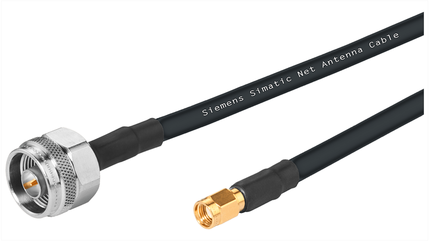 Cable coaxial IWLAN Siemens, 50 Ω, con. A: Tipo N, Macho, con. B: RP-SMA Negro