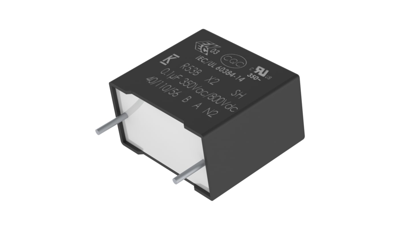 KEMET R53B Film Capacitor, 350V ac, ±20%, 18μF, Through Hole