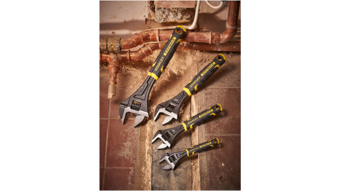 Stanley Adjustable Spanner, 250 mm Overall, 32mm Jaw Capacity, Bi-Material Handle