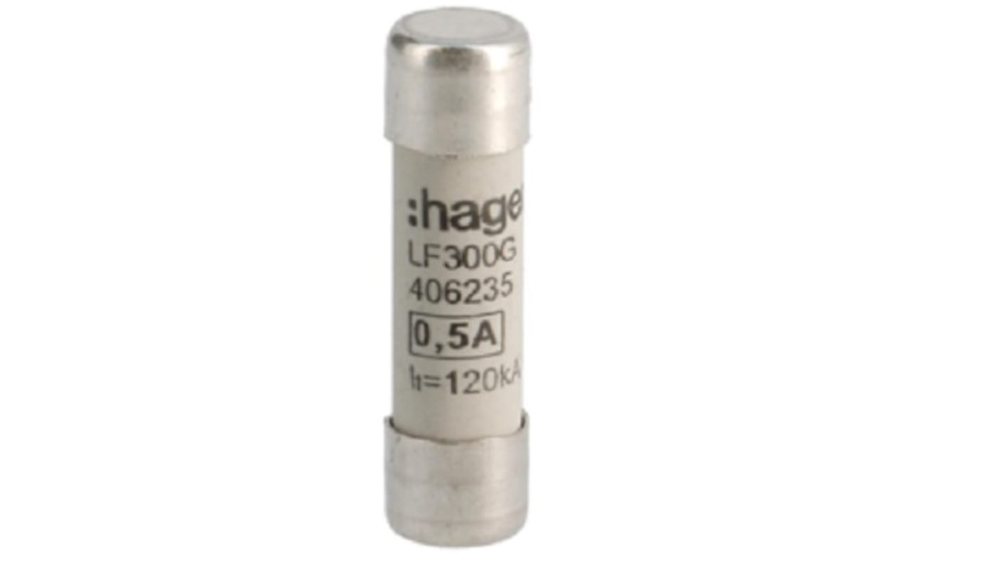 Hager 500mA Cartridge Fuse, 10 x 38mm