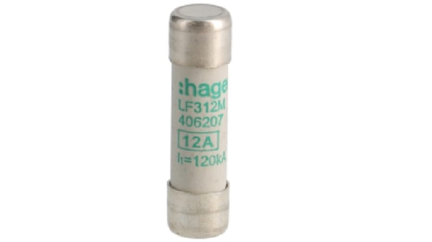 Hager 12A Cartridge Fuse, 10 x 38mm