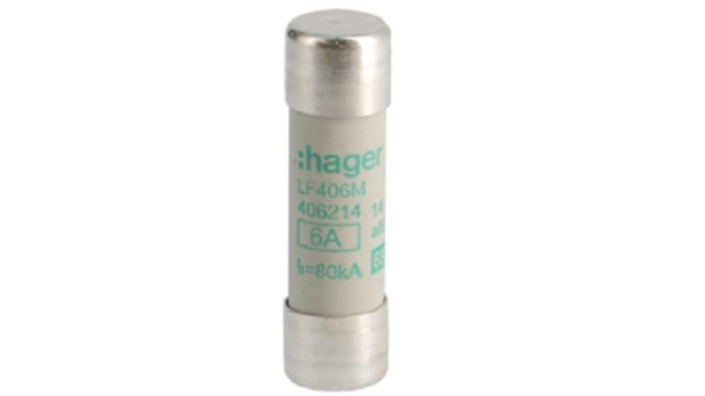 Hager 6A Cartridge Fuse, 14 x 51mm