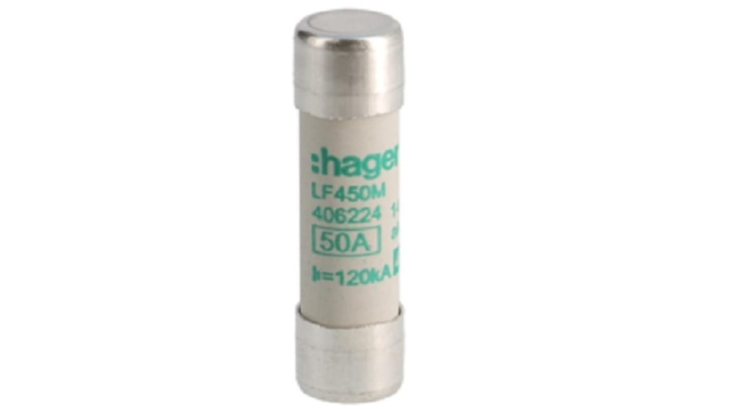 Hager 50A Cartridge Fuse, 14 x 51mm