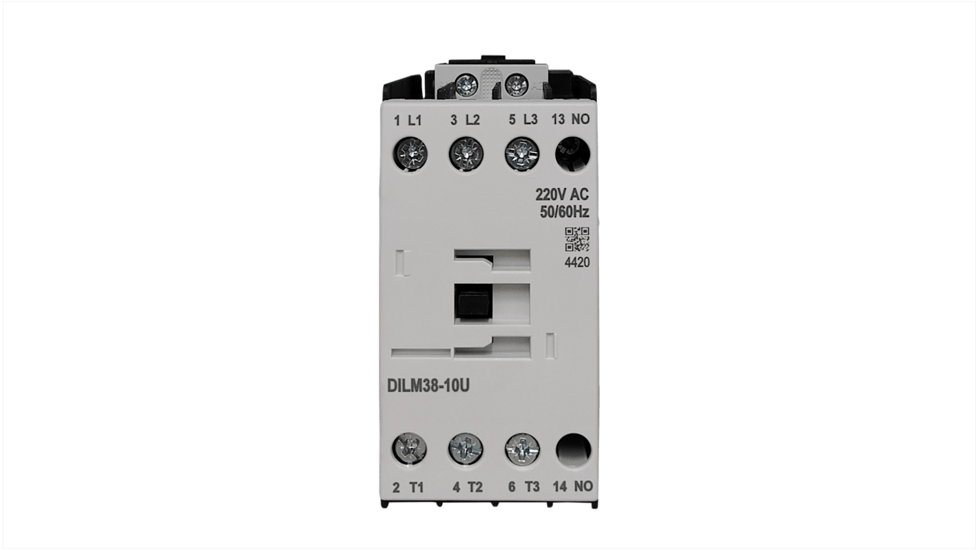 RS PRO RSPRO38-10 Contactor, 24 V dc Coil, 3-Pole, 38 A, 18.5 kW, 1NO, 690 V