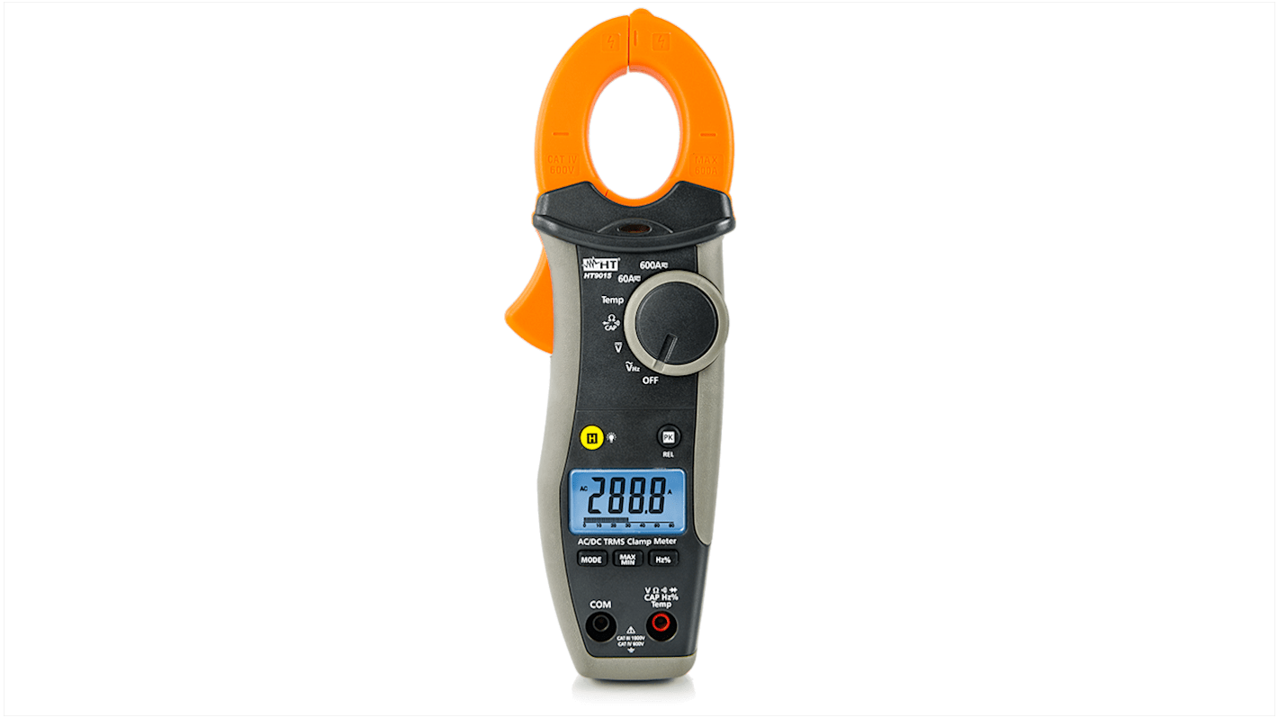 Pinza amperometrica AC/DC TRMS HT Italia HT9015, con misura di temperatura, Max 600A ca, Max 1000V cc