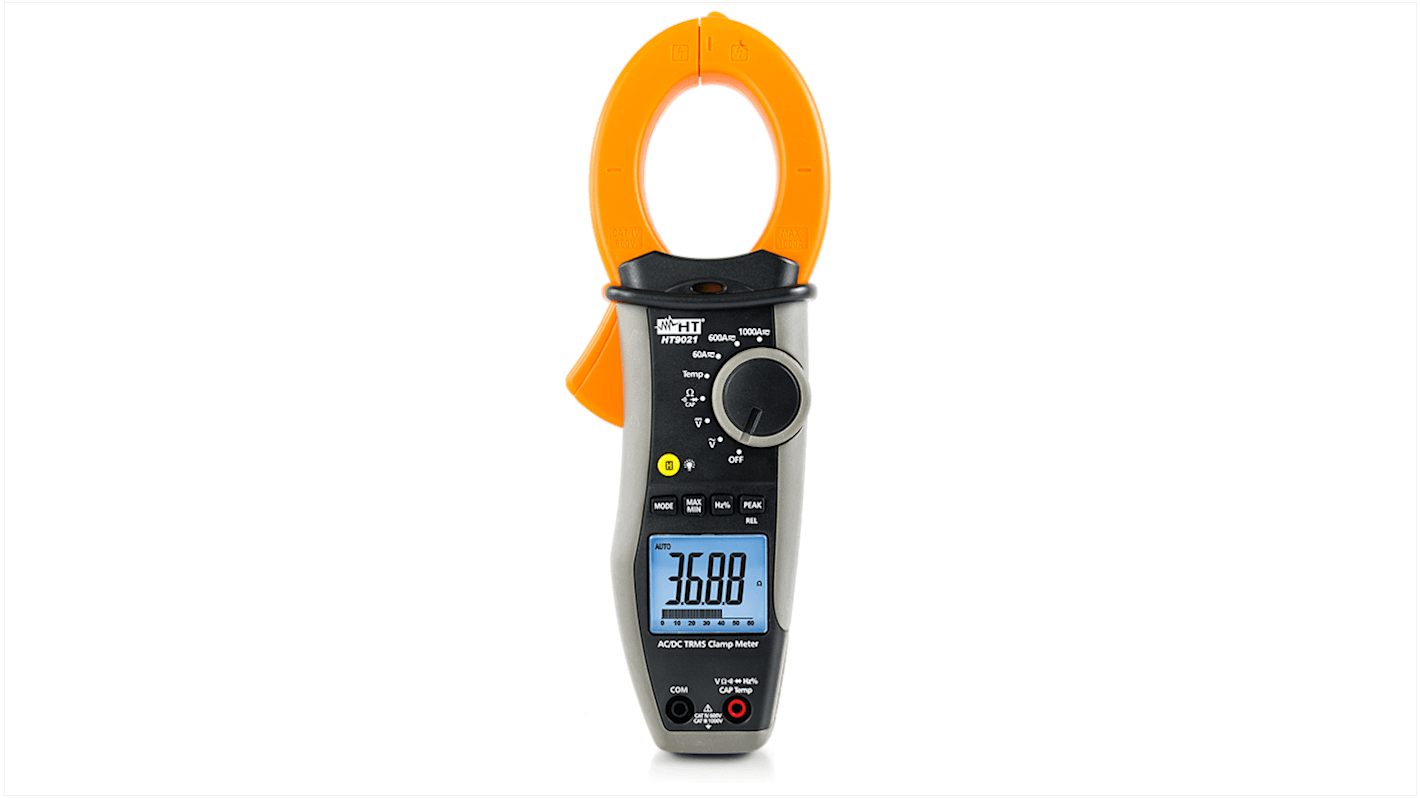 Pinza amperometrica AC/DC TRMS HT Italia HT9021, con misura di temperatura, Max 1000A ca, Max 1000V cc